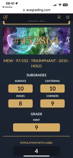 Pokemon Mew Prime 97/102 Holo HG&SS Triumphant ACE 9 - Image 3
