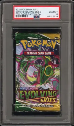 Pokemon Evolving Skies Rayquaza Art Authentic Sealed Booster Pack PSA 10 - Image 1