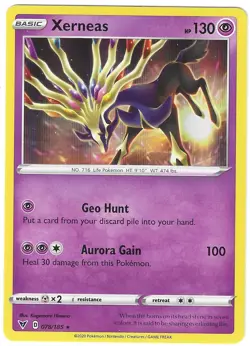 POKEMON VIVID VOLTAGE RARE HOLO XERNEAS 078/185 NM/MINT PACK FRESH - Image 1