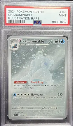 PSA 9 Pokemon Crabominable Illustration Rare #149 2024 Scr Stellar Crown - Image 1