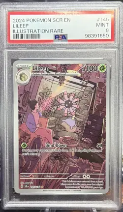 PSA 9 Pokemon Lileep Illustration Rare #145 2024 Scr Stellar Crown - Image 1