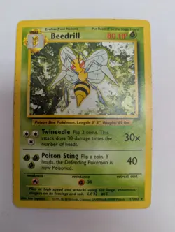 Pokemon TCG Beedrill Base Set 17/102 Regular Unlimited Rare - Image 1
