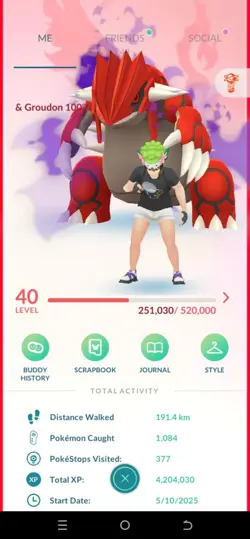 Pokemon Acc Go Lvl 40 - 100% Groudon - 28 Shiny & 60 Legendary - 850K Stardust - Image 1