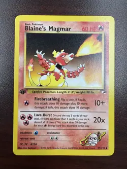Pokemon Gym Heroes 1st Edition Blaine’s Magmar 37/132 LP - Image 1