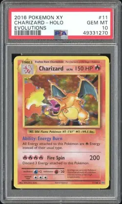 Pokemon PSA 10 Charizard 11/108 Holo Rare XY Evolutions Gem Mint - Image 1