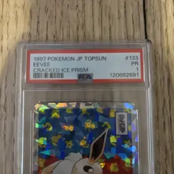 1997 POKEMON JPN TOPSUN BLOCK PRISM #133 EEVEE PSA 1 - Image 2