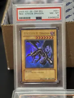 Red-Eyes Black Dragon PSA 8 2003 Yu-Gi-Oh! SDJ-001 - Image 1