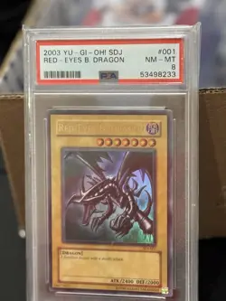 Red-Eyes Black Dragon PSA 8 2003 Yu-Gi-Oh! SDJ-001 - Image 2