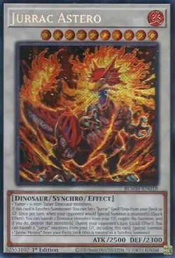 Yugioh! LP Jurrac Astero - BLMM-EN018 - Secret Rare - 1st Edition Lightly Played - Image 1
