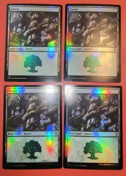 4X MTG: ZENDIKAR RISING, FOREST, FOIL, 384 NM, LAND, ZNR - Image 1