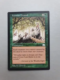 Familiar Ground, MTG Weatherlight (1997) Uncommon Green Enchantment NM - Image 1