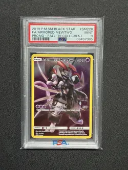 2019 Pokemon S&M Armored Mewtwo Black Star Promo SM228 Collectors Chest PSA 9 - Image 1