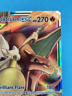 2019 Pokemon Sun & Moon Cosmic Eclipse Charizard Braixen Tag Team Holo #22/236 - Image 2