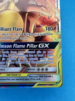 2019 Pokemon Sun & Moon Cosmic Eclipse Charizard Braixen Tag Team Holo #22/236 - Image 5