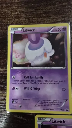 3 Pokemon TCG Litwick (BW27) Black Star Black & White Promo - Image 3