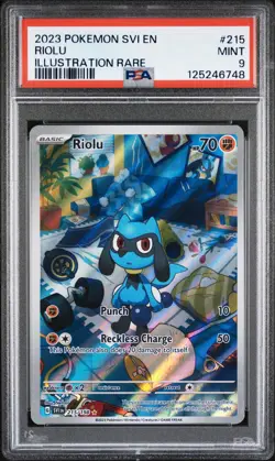 2023 POKEMON SVI EN-SCARLET & VIOLET ILLUSTRATION RARE #215 RIOLU PSA 9 - Image 1
