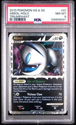 Pokemon PSA 8 Absol Prime 91/102 HeartGold SoulSilver Triumphant NM - MT - Image 1