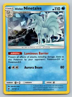 Alolan Ninetales 28/147 Cracked Ice Holo Burning Shadows Pokemon TCG LP - Image 1