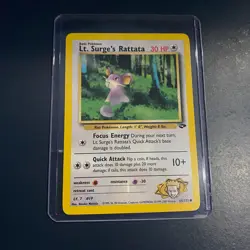 Pokemon Card - Gym Challenge Lt. Surge's Rattata 85/132 WOTC - NM - - - Common - Image 1