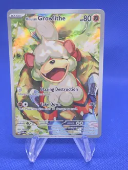 Pokemon Twilight Masquerade Hisuian Growlithe 181/167 Illustration Rare NM - Image 1