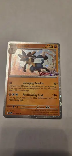 Lucario 114/198 Cosmos Holo Scarlet & Violet Stamped Pokemon TCG Near Mint - Image 1