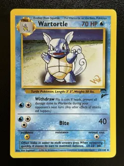 WARTORTLE W Stamp Stamped Pokemon Card - WOTC Promo Base Set 2 63/130 LP (A) - Image 1
