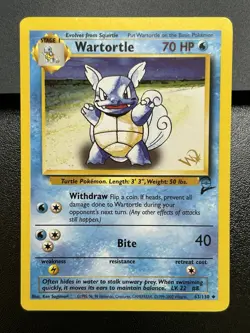 WARTORTLE W Stamp Stamped Pokemon Card - WOTC Promo Base Set 2 63/130 LP (A) - Image 2