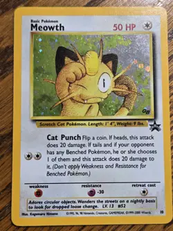 Pokemon Wotc Black Star Promo # 10/53 Gameboy Meowth,,nice card,,not played - Image 1