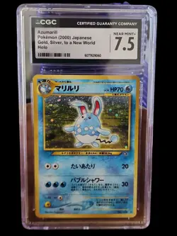 Azumarill 2000 JPN Pokemon Gold, Silver, to a New World Holo CGC NEAR MINT+ 7.5 - Image 1