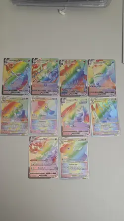 Pokemon TCG LOT 10 Cards Rainbow Rare Holo Rare Near Mint - Image 1