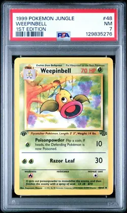 Weepinbell 1999 Pokemon Jungle 1st Edition 48/64 PSA NM 7 - Image 1
