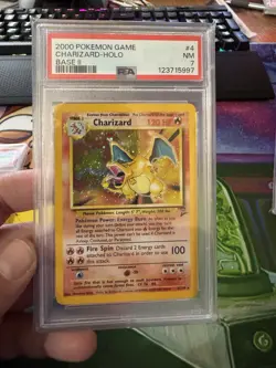 2000 Pokemon Charizard Holo Base Set 2 Holo Fire Swirl PSA 7 NM #4 - Image 1