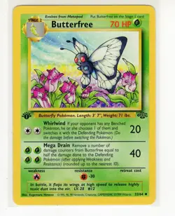 1x Butterfree 1st Edition Jungle 33/64 Pokemon Card (Ref:DW) - Image 1