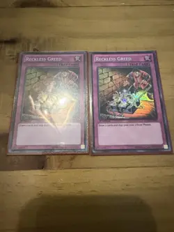 2x Yugioh Reckless Greed LCYW-EN285 Super Rare 1st Ed NM - Image 1