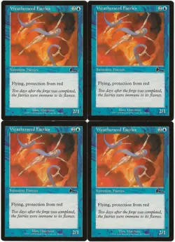 MTG Weatherseed Faeries x4 Urza's Legacy Common LP/Played - Image 1