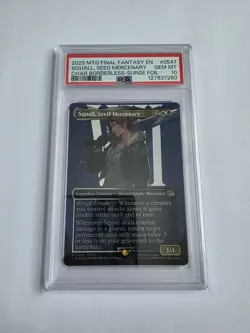 Squall, Seed Mercenary Borderless Surge Foil PSA 10 Final Fantasy MTG - Image 1