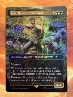 MTG Rainbow Foil Borderless Joel, Resolute Survivor SLD: X The Last of Us Part I - Image 1