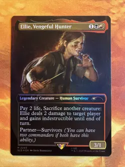 MTG Rainbow Foil Borderless Ellie, Vengeful Hunter SLD: X The Last of Us Part II - Image 1