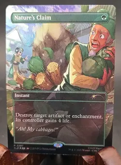 Nature's Claim Avatar: The Last Airbender Secret Lair MTG Rainbow Foil Near Mint - Image 1