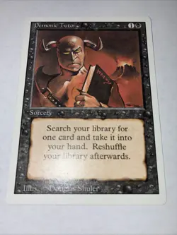 Magic the Gathering Demonic Tutor Revised Edition Regular LP - Image 1