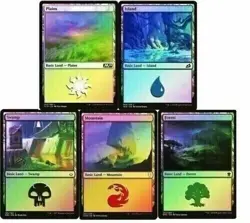 FOIL 100 x Basic Lands (20 of each Colour) [ Magic the Gathering MTG ] - Image 1