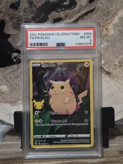 Pokemon PSA 8 NM-MT Pikachu 005/025 Celebrations Full Art - Image 1