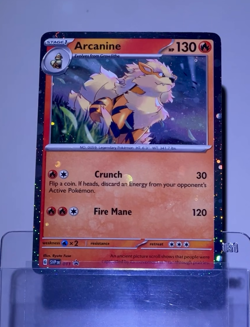 2023 Pokemon ARCANINE Black Star Promo HOLO BLEED Error Card SVP #011 Rare SWIRL - Image 2