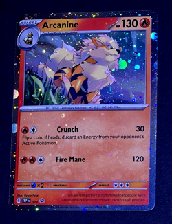 2023 Pokemon ARCANINE Black Star Promo HOLO BLEED Error Card SVP #011 Rare SWIRL - Image 3