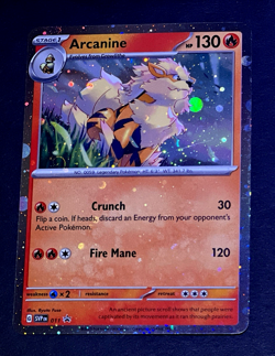 2023 Pokemon ARCANINE Black Star Promo HOLO BLEED Error Card SVP #011 Rare SWIRL - Image 4