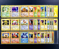 1999 Pokemon BASE SET SHADOWLESS Edition COMPLETE Non Holo Cards 17-102 Lot MINT - Image 1