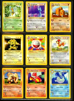 1999 Pokemon BASE SET SHADOWLESS Edition COMPLETE Non Holo Cards 17-102 Lot MINT - Image 2