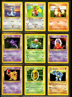 1999 Pokemon BASE SET SHADOWLESS Edition COMPLETE Non Holo Cards 17-102 Lot MINT - Image 3