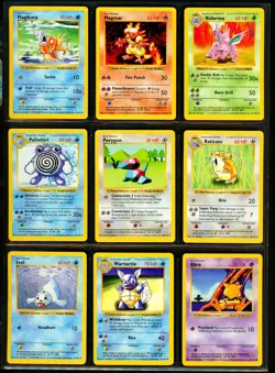 1999 Pokemon BASE SET SHADOWLESS Edition COMPLETE Non Holo Cards 17-102 Lot MINT - Image 4