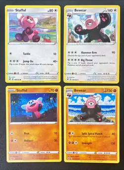 Pokemon Stufful & Bewear Bundle - 4 Cards - NM/LP Condition - Image 1